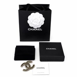 Chanel Gold/Black Lace Resin CC Brooch